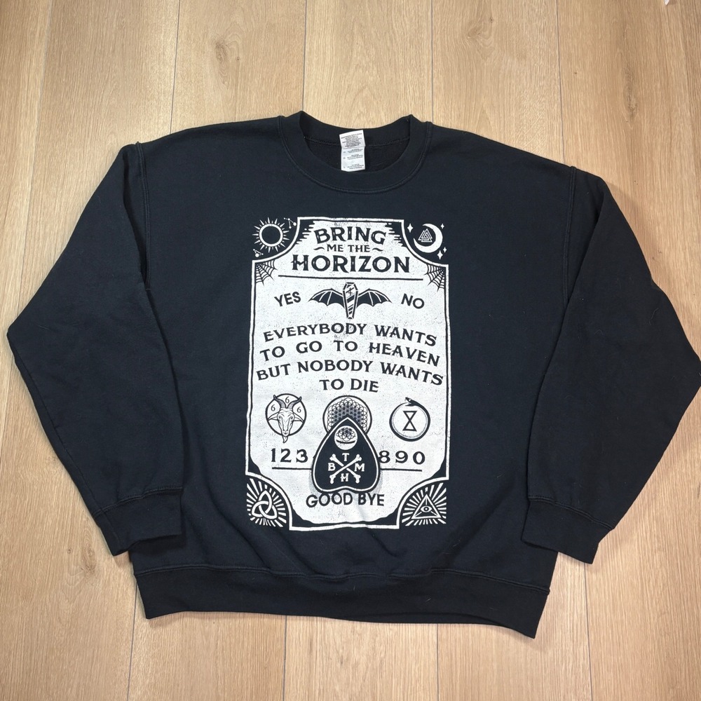 Bring Me The Horizon Ouija Board Graphic Sweatshirt Black Mens Large BMTH